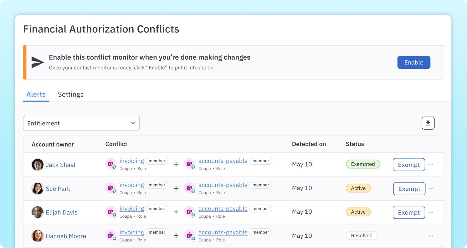 Access conflicts screenshot 1