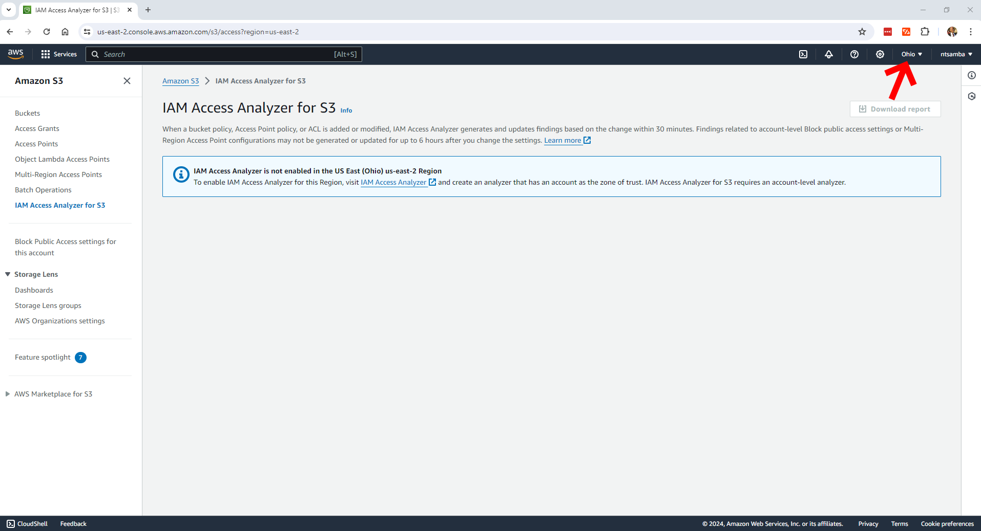 IAM Access Analyzer for region required