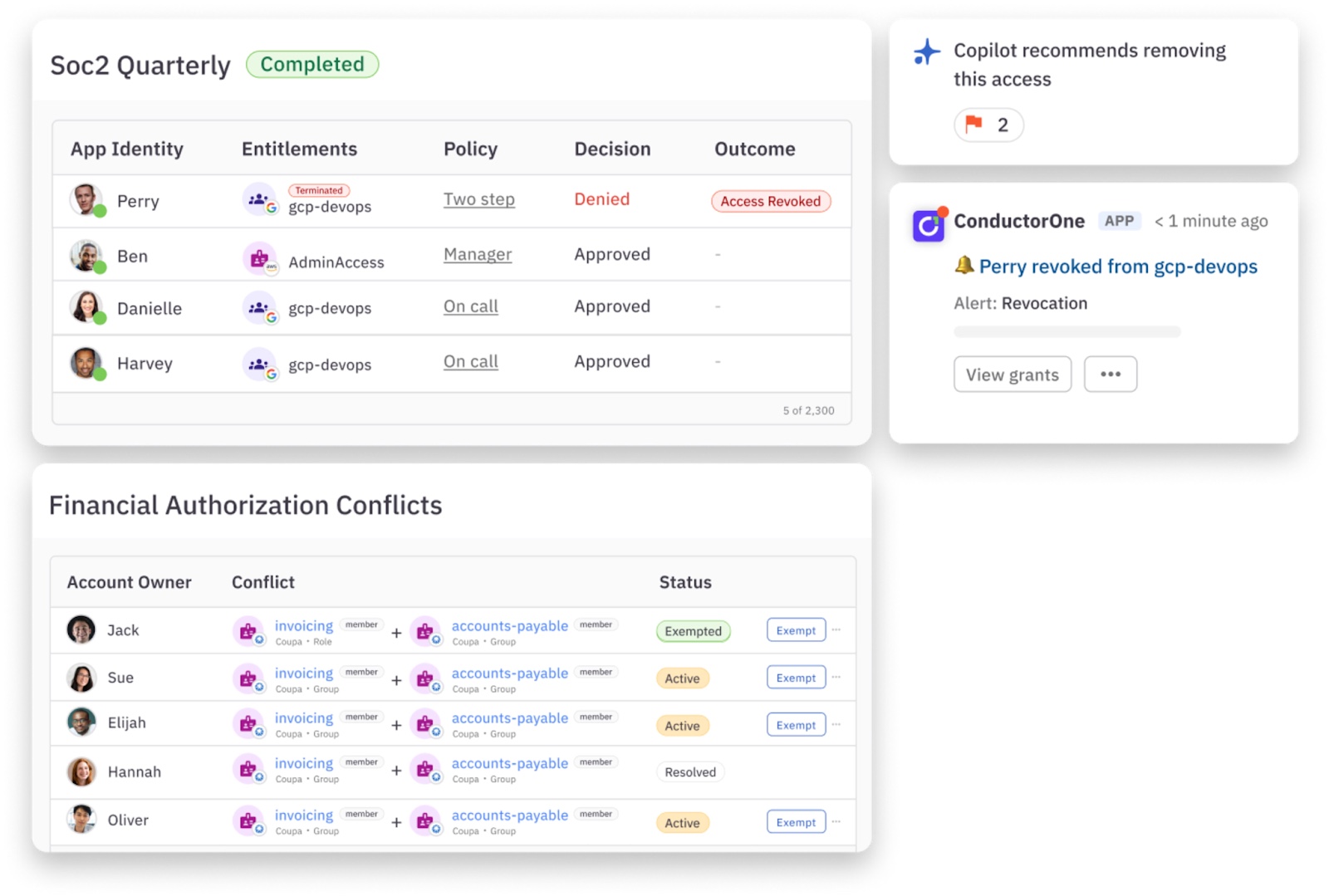 ConductorOne user access review product shot